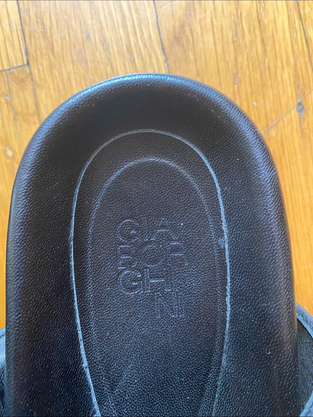 Gia Borghini Perni Black Patent Leather Lug Sole Slide Sandals Size 38 US 7 - Picture 4 of 13